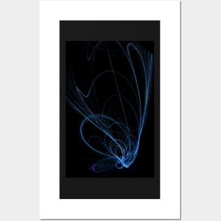 Squiggle  blue and white Posters and Art